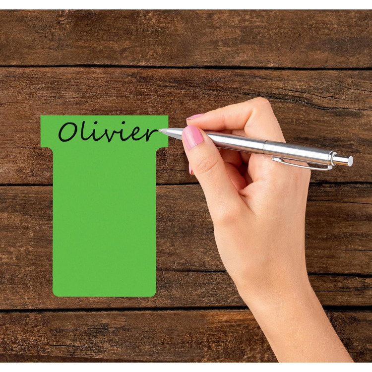 Fiches T planning Nobo indice 1,5 vert – Lot de 100