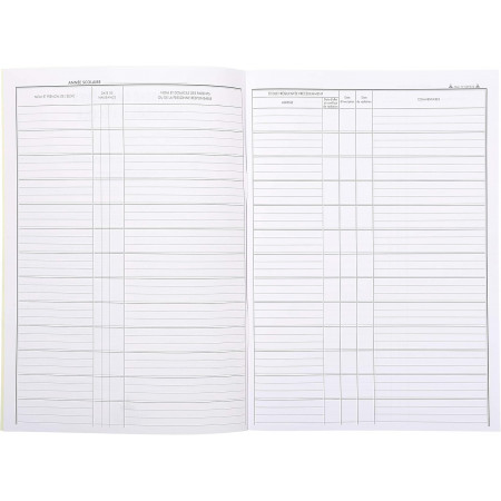 Registre scolaire élèves A4 Le Dauphin – 377 noms – 56 pages