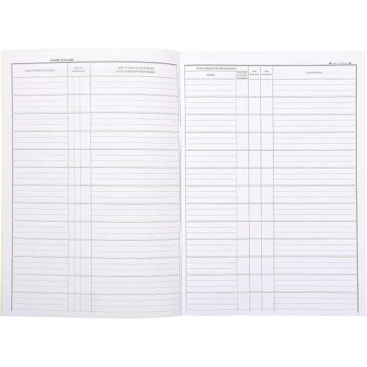 Registre scolaire élèves A4 Le Dauphin – 377 noms – 56 pages