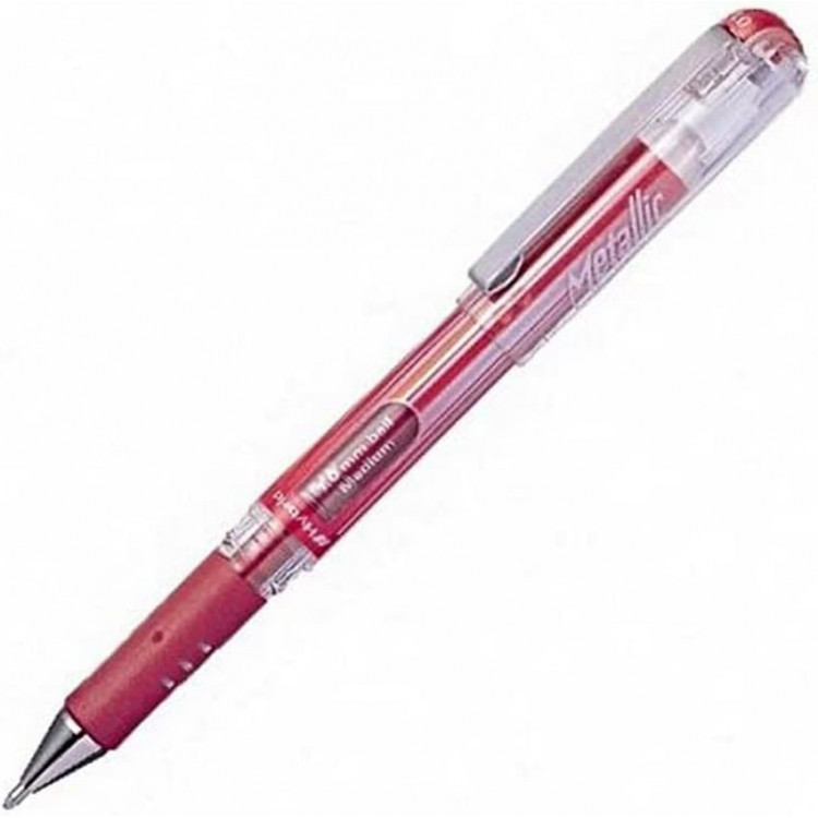 Roller gel Pentel Hybrid Gel Grip DX rouge métallisé – Pointe 1 mm