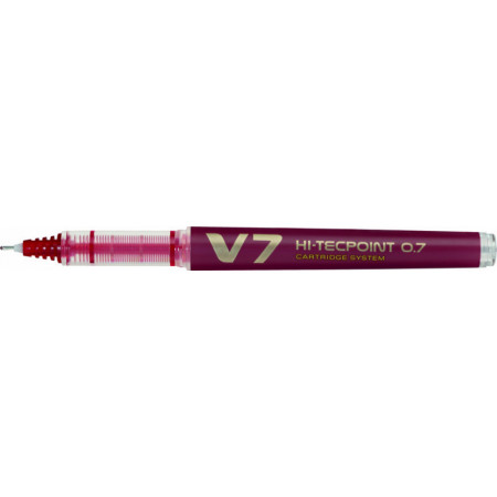 STYLO ROLLER ENCRE LIQUIDE - HI-TECPOINT V7 - 0,7mm - EPAISSEUR DE TRAIT - ROUGE
