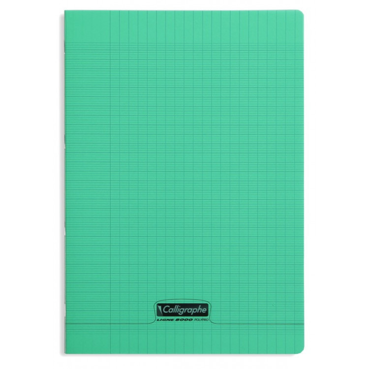 CAHIER POLYPRO, Format A4, Grands Carreaux, 21X29.7 - 96 PAGES SEYES VERT