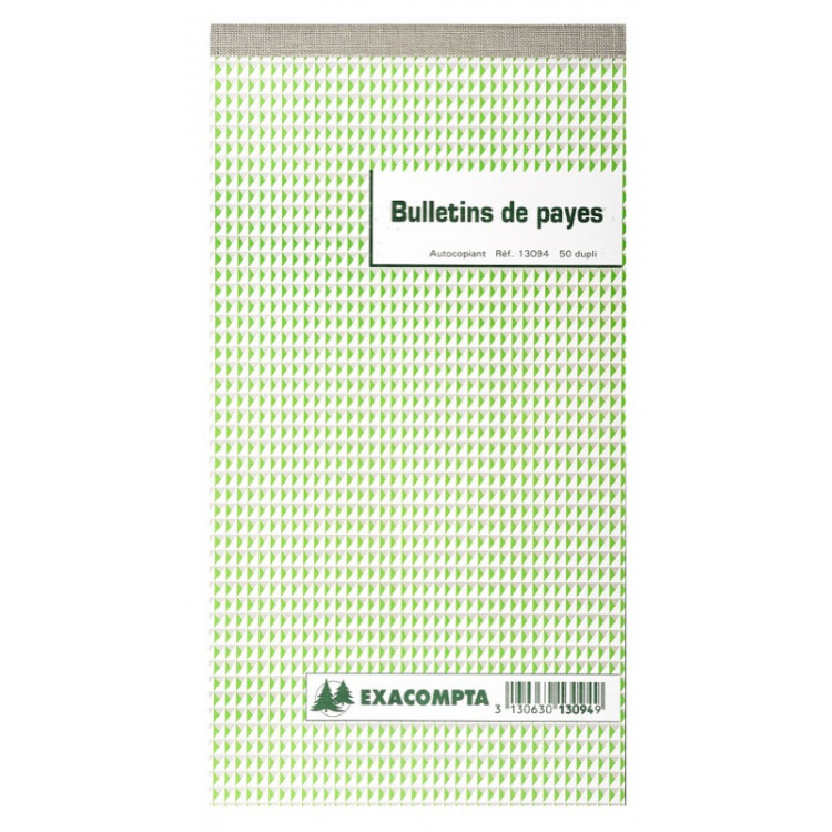 CARNET BULLETIN DE PAIE DUPLI 50F