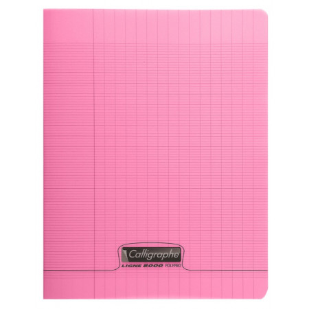 CAHIER POLYPRO, Grand Format, Grands Carreaux, 24X32 - 48 PAGES SEYES ROSE