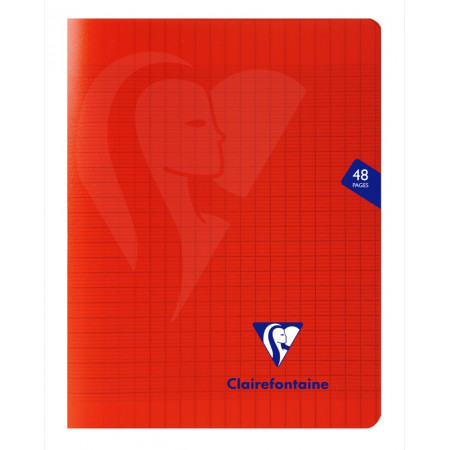 CAHIER POLYPRO, Petit Format, Grands Carreaux, 17X22 48 PAGES SEYES ROUGE