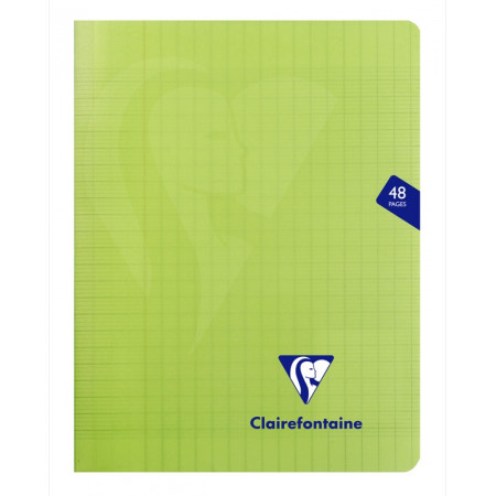 CAHIER POLYPRO, Petit Format, Grands Carreaux, 17X22 48 PAGES SEYES VERT